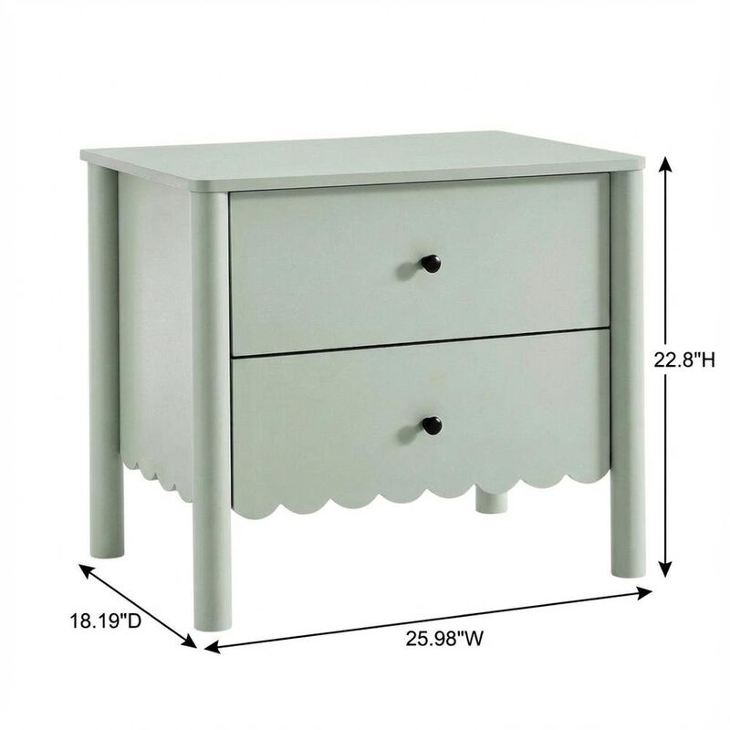 Bedside Nightstand with 2 Drawers in Elegant Finish image number 1
