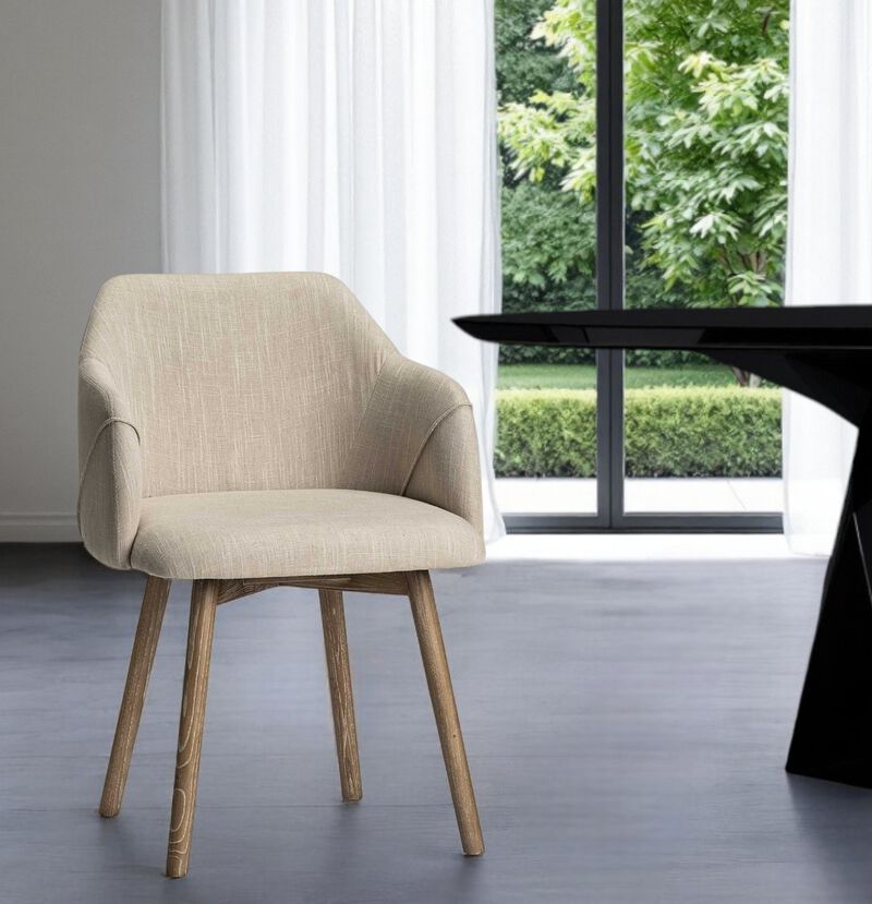 Fabric Upholstered Dining Arm Chair, Stylish and Cozy Seating for Kitchen
