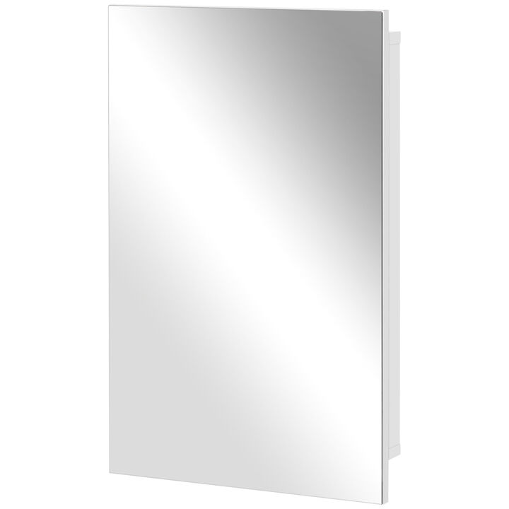 kleankin Bathroom Medicine Cabinet, Recessed Mirror Cabinet, White