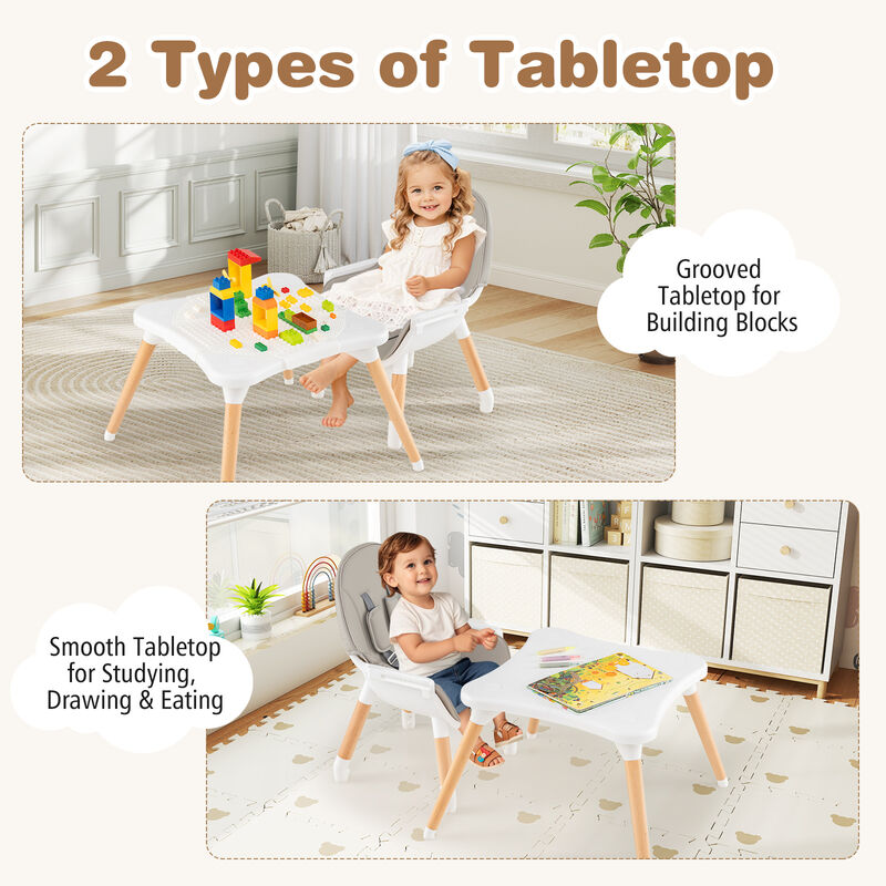 Infant to Toddler 6-in-1 Convertible High Chair with Removable Tray (6–36M)