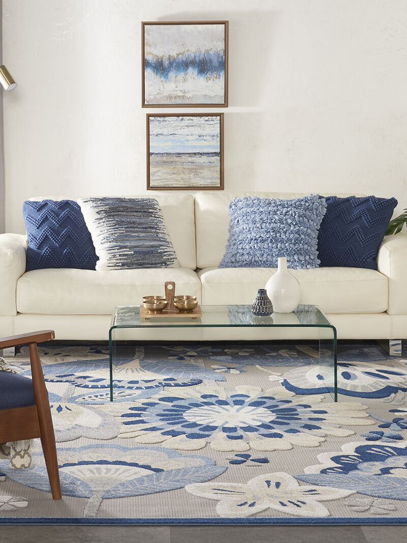 Aloha ALH25 Blue/Gray 6' x 9' Rug