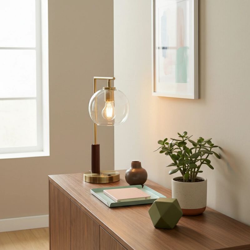 ELEMENT ACE Modern Classic Right Angle Glass Table Lamp Versatile Decorative Lighting for Villa Living Room Bedroom Study Office Easy Assembly Stable Durable image number 6