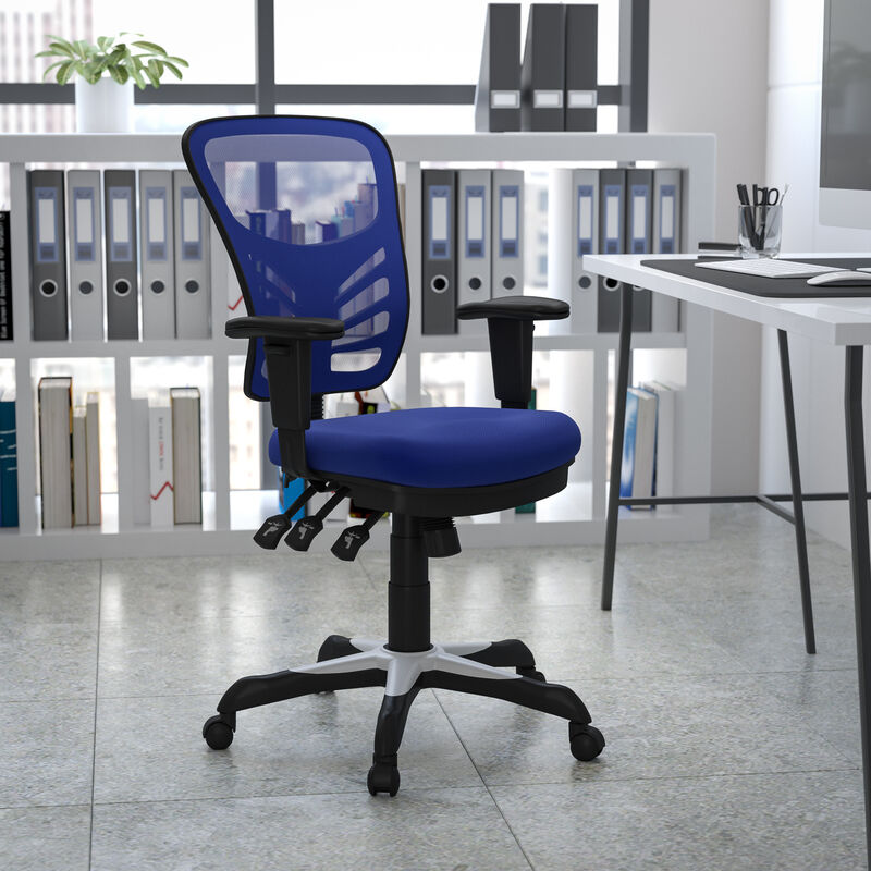 Nicholas Mid-Back Dark Gray Mesh Multifunction Executive Swivel Ergonomic Office Chair with Adjustable Arms image number 1