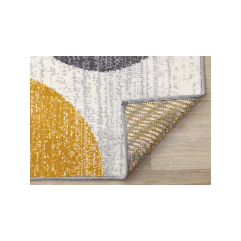 Novelle Home Functional Style Yellow Grey Geometric Blocks Rug, 4'7 x 6'7, 4'7 x 6'7 image number 4