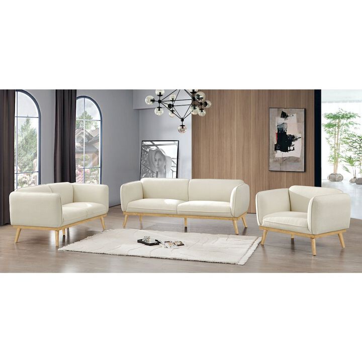Meridian Furniture Nolita Cream Boucle Fabric Loveseat
