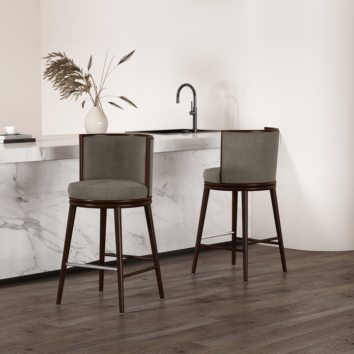 Evalyn Dark Gray Bar Stools (Set of 2)