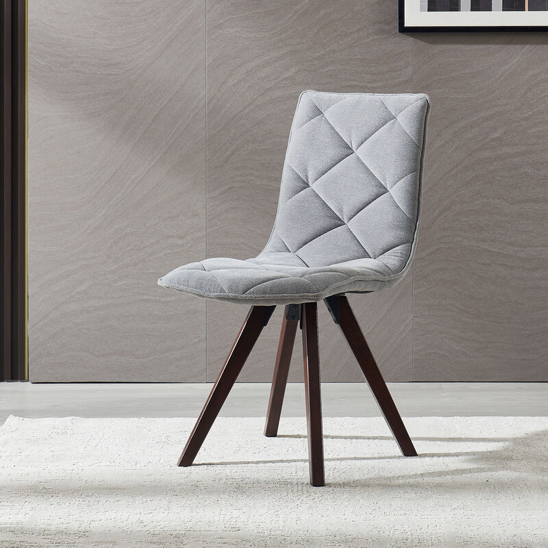 Clihome Dining Chairs Set of 2,Mid Century Modern Chairs with Wood Legs and Fabric Cushion for Dining Room image number 2
