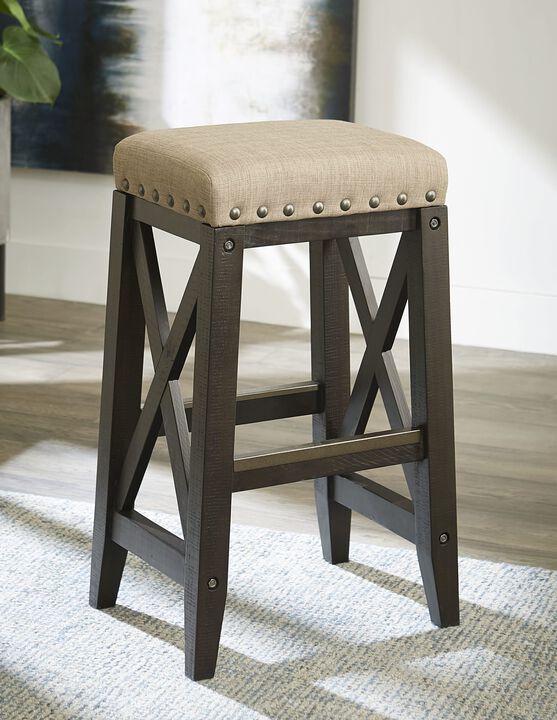 Yosemite Solid Wood Upholstered Bar Stool in Cafe