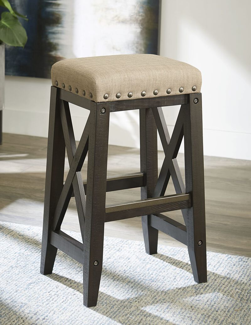 Yosemite Solid Wood Upholstered Bar Stool in Cafe