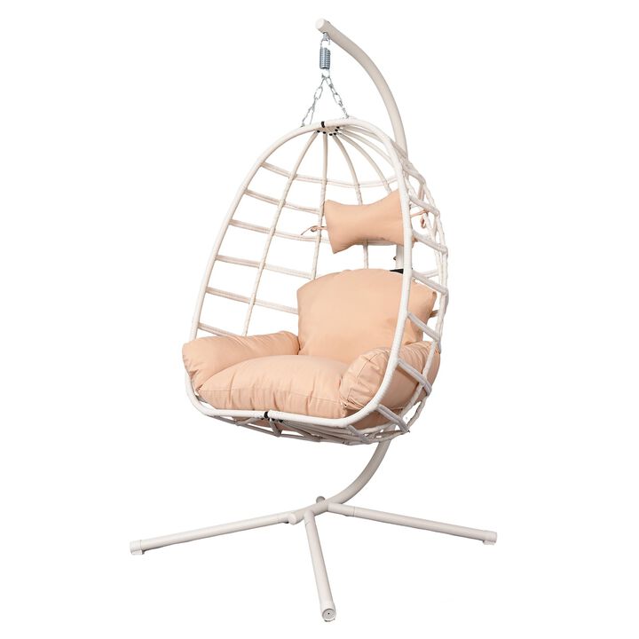 Hivvago Egg Chair with Stand & Washable Cushion