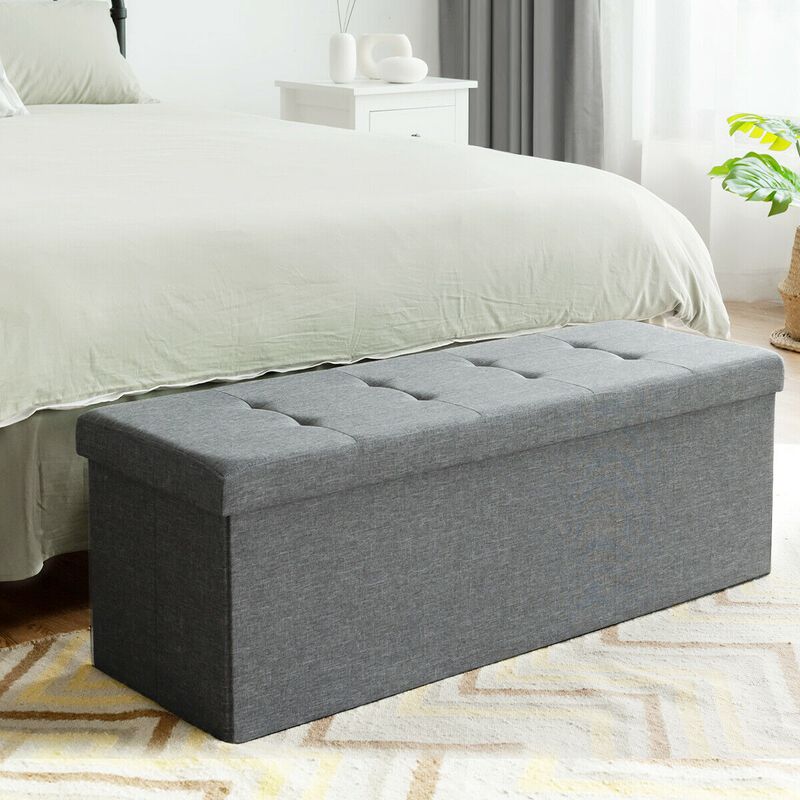 Fabric Folding Storage with Divider Bed End Bench