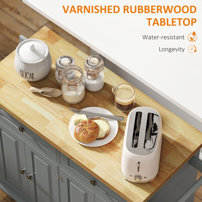 Space-Saving Kitchen Island &ndash; Freestanding Storage Cupboard with Multiple Shelves image number 2