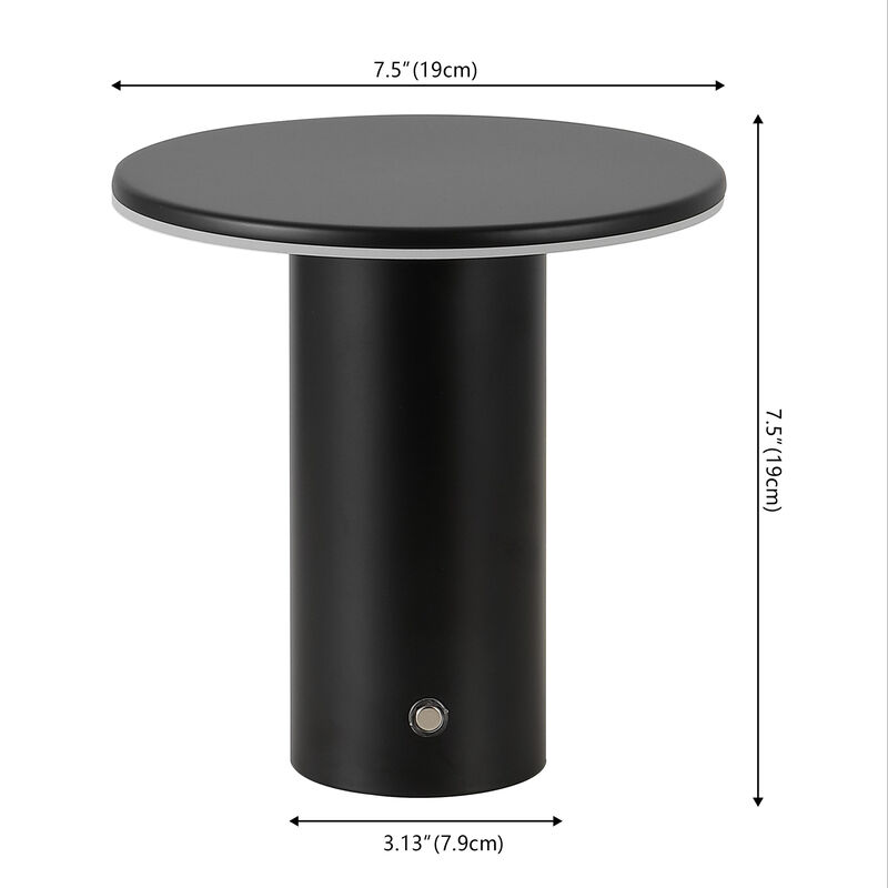 Gio 7.5" Modern Minimalist Column Rechargeable/Cordless Dimmable Integrated LED Table Lamp with Touch Sensor