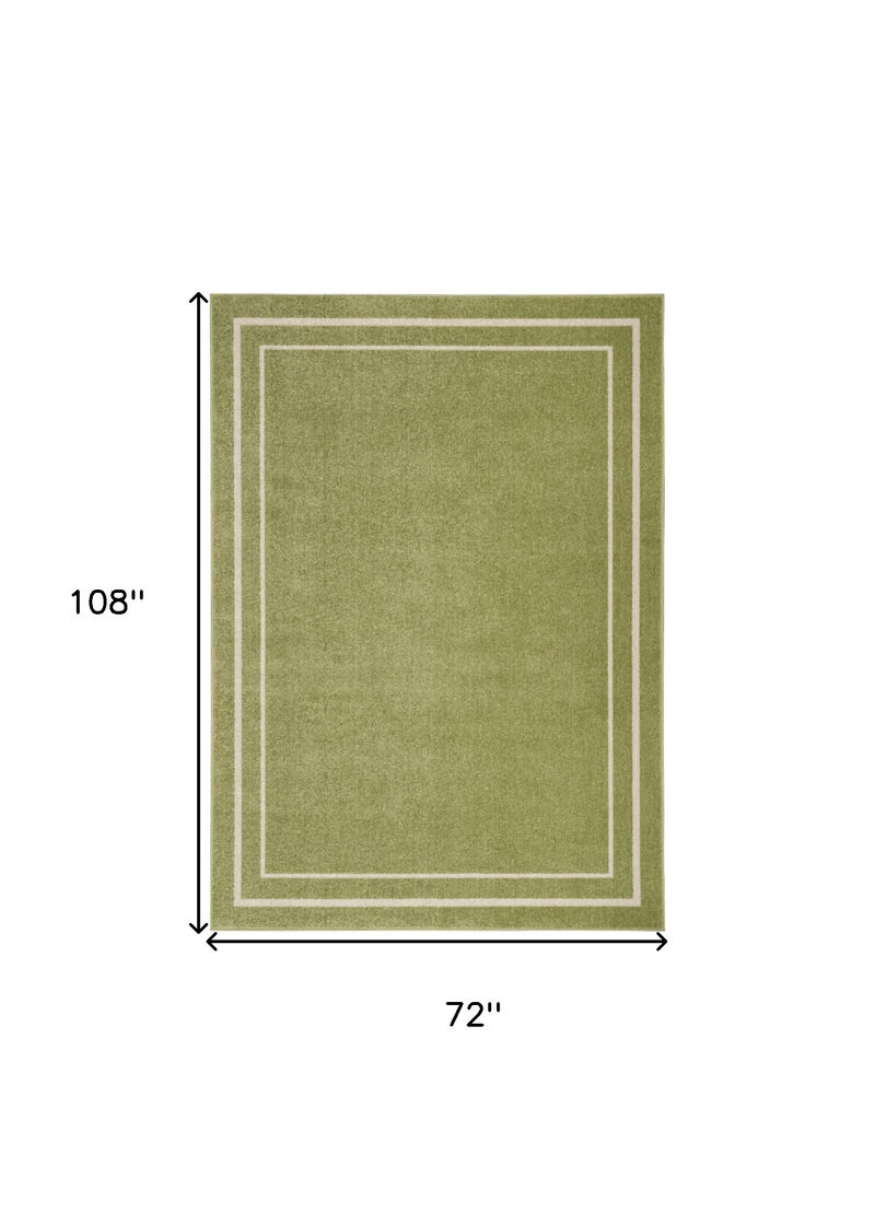 HomeRoots 6' X 9' Green And Ivory Indoor Outdoor Area Rug image number 3