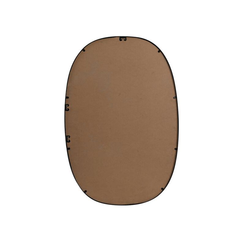 Elegant Decor Metal Frame Oval Mirror 27x40 Inch in Black