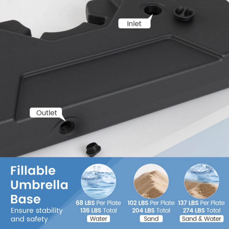 274 LBS Cantilever Patio Umbrella Base with Handles image number 6