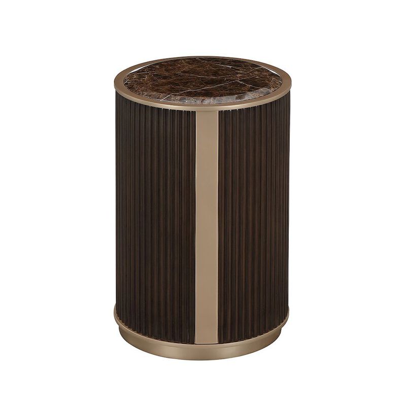 Michael Amini West Kensington Chairside Table - Medium Espresso image number 7