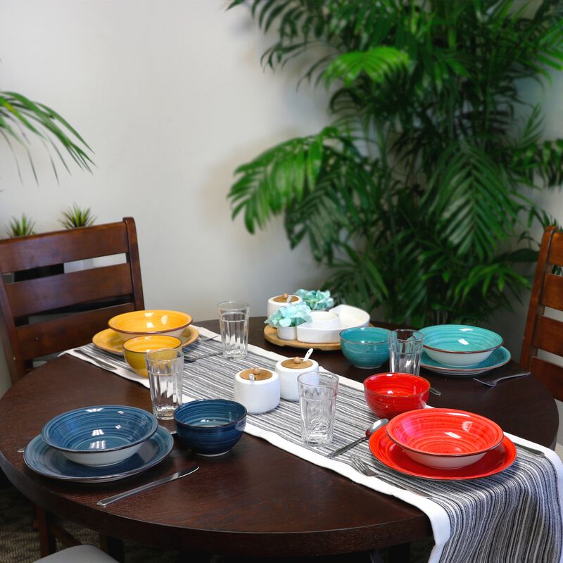 Gibson Color Speckle 28 Piece Mix and Match Dinnerware Combo Set image number 1