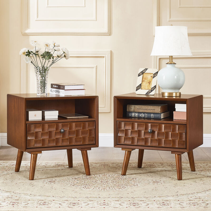 Digbil 22" Mid‑Century Modern Wood Nightstand image number 6