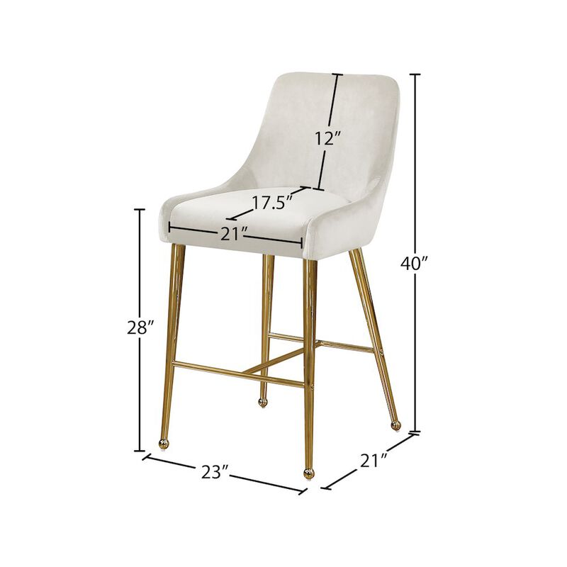 Meridian Furniture Owen Velvet Stool, Set of 2
