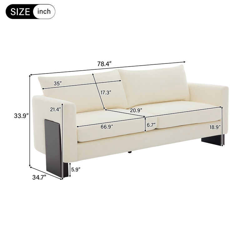 Merax Elegant PU loveseat with Architectural Integrated Armrests image number 3