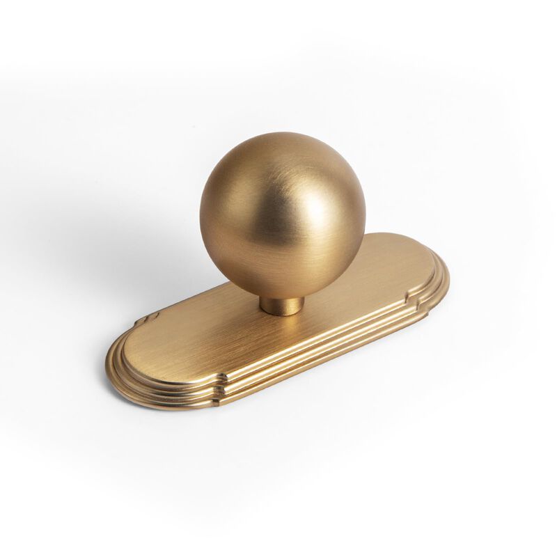 Goo-Ki 1.2''(30mm) Dia Cabinet Knob with Backplate,Champagne Bronze Drawer Knobs with Zinc Alloy Material,6 Packed