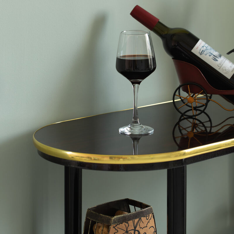 Sturdy, Portable, Easy Assembly Wooden Console Table Mini Bar Cabinet, Modern Style Multi functional from Coffee and Tea Haven, Drink Station or a Beer Island in your Kitchen, Brown