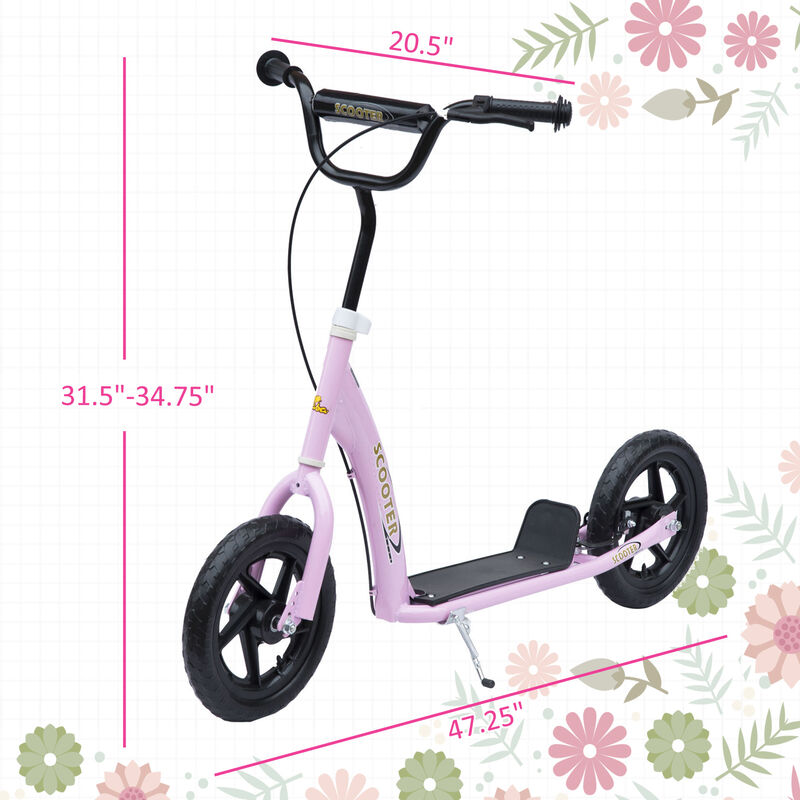 BreeBe Kick Scooter with Adjustable Height Handlebar, Non-slip Footplate, Big Wheels, Rear Brake image number 2