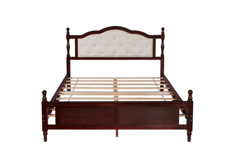 Lepvel Queen Pine wooden Bed image number 0