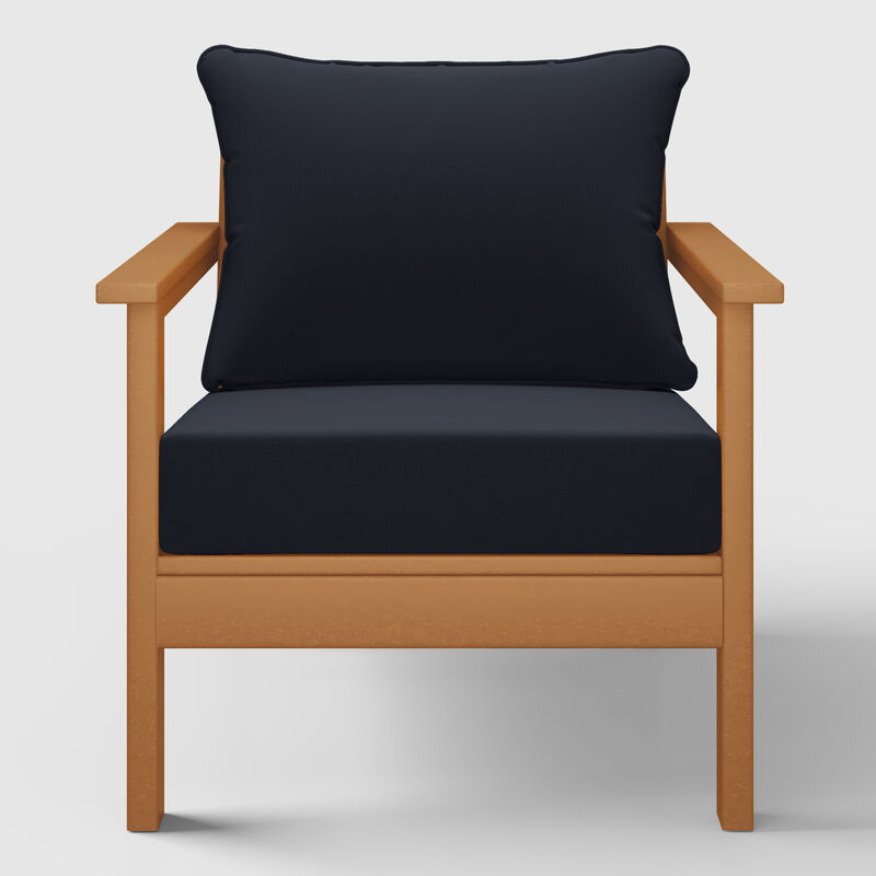 WestinTrends Outdoor Modern HDPE Patio Club Chair with Deep Seat Cushions