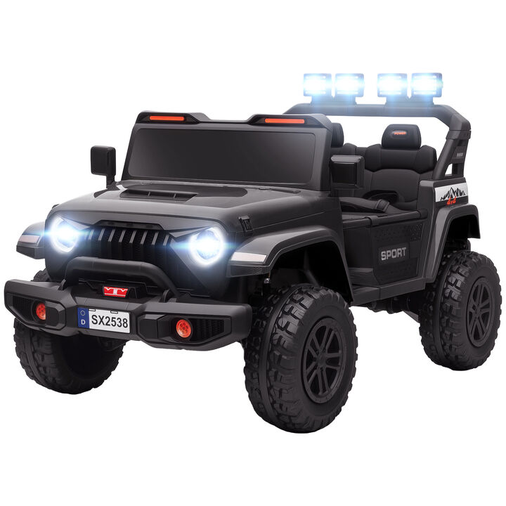 BreeBe Ride on Truck Car with 2-Seater, 24V Electric Car with 4 Motors, Remote Control, Spring Suspension