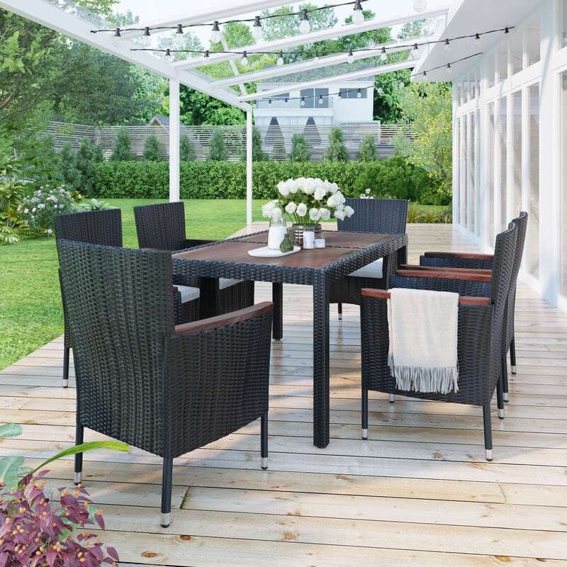 Merax 7-Piece Outdoor Patio Dining Table and Chairs Set