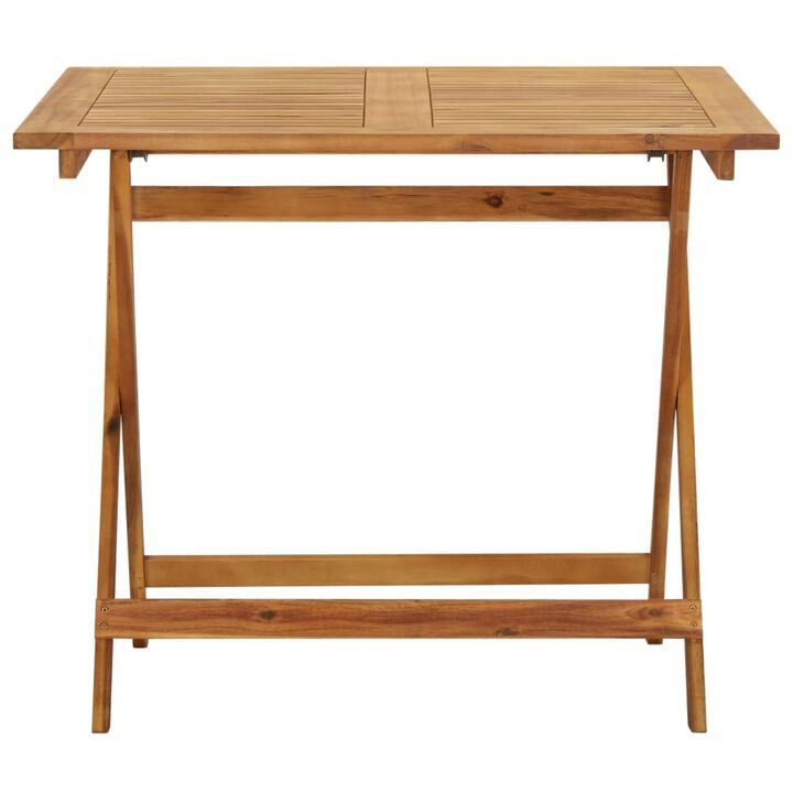 vidaXL Folding Garden Table 35.4"x35.4"x29.5" Solid Acacia Wood