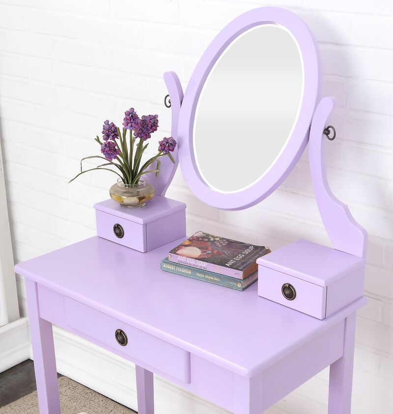 Kippef Makeup Vanity Table and Stool Set image number 5