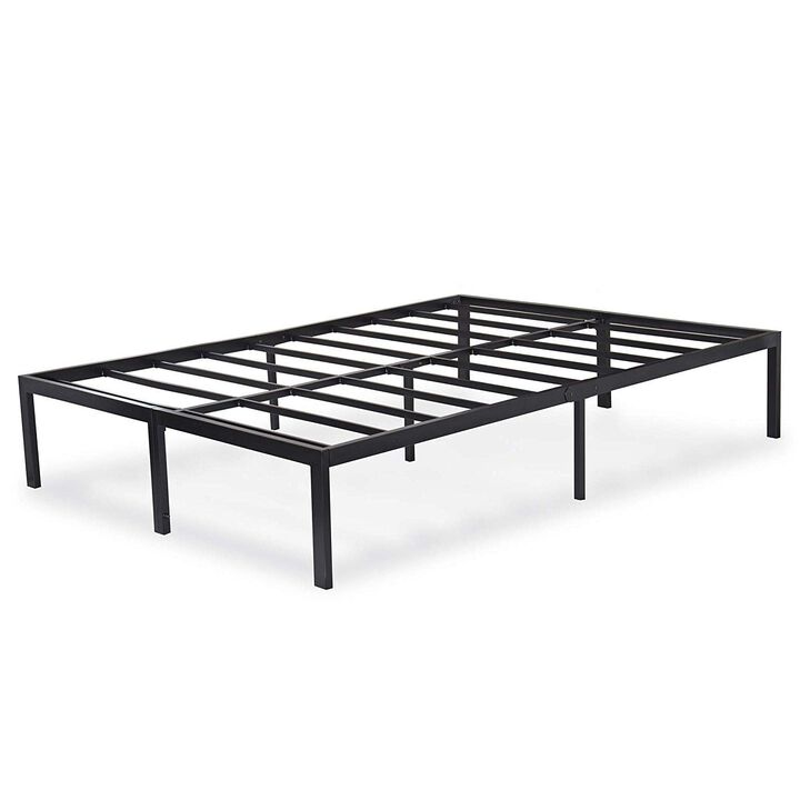 Hivvago Queen size Modern Heavy Duty Black Metal Platform Bed Frame