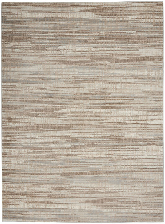 HomeRoots 9' X 12' Ivory and Gray Abstract Non Skid Area Rug