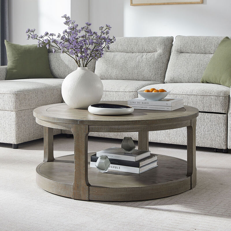 Votnix 2‑Tier Round Coffee Table image number 2
