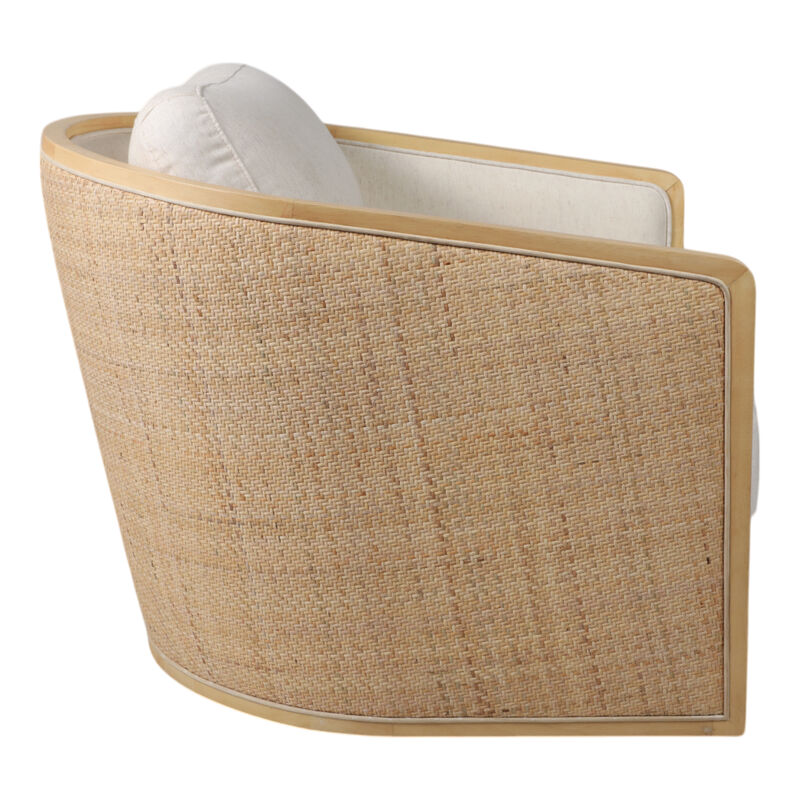 Rounded Cane Back Swivel Chair image number 2