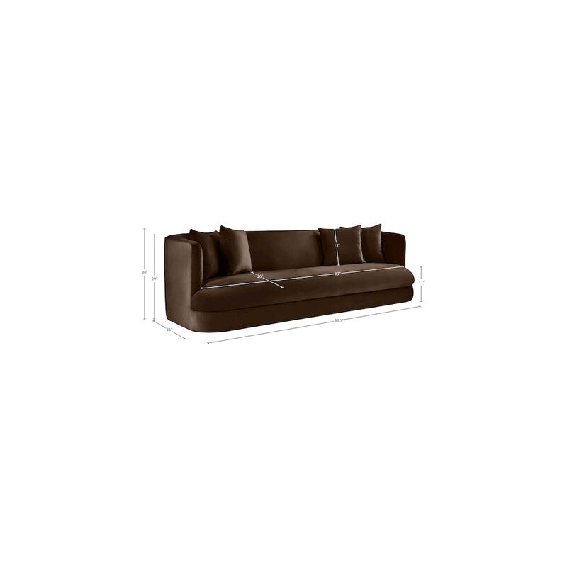 Meridian Furniture Alder Brown Velvet Sofa