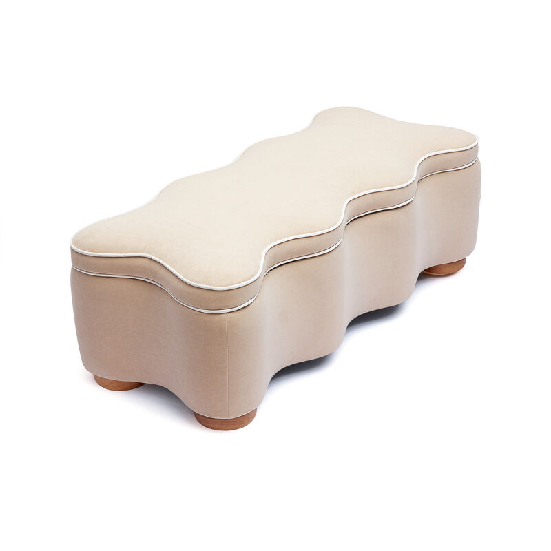Thalia Pink Performance Velvet Storage Bench image number 2
