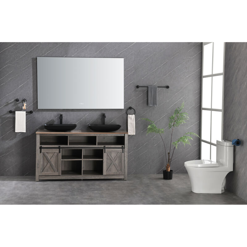 60x 36 inch LED Mirror Bathroom Vanity Mirror with Backlight, Wall Mount Anti-Fog Memory Large Adjustable Vanity Mirror image number 8