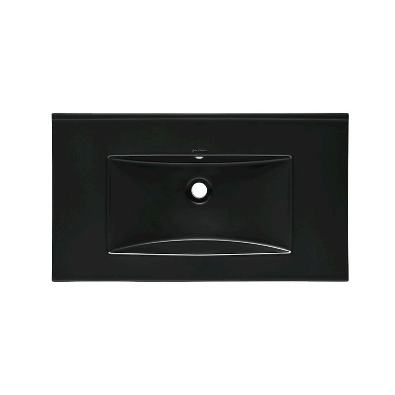 30" Zero Hole Vanity Sink Top in Glossy Black image number 0