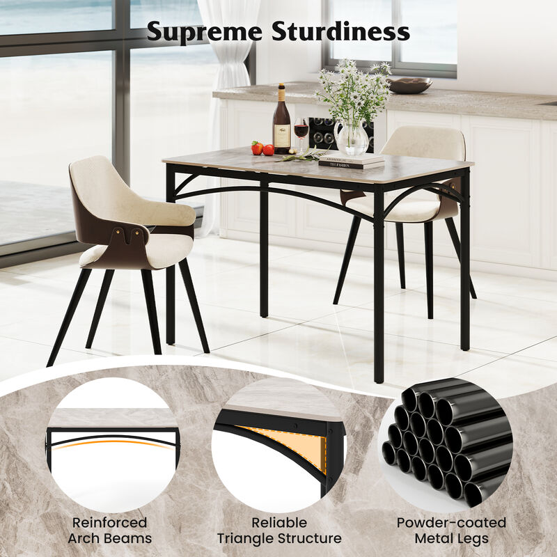 Contemporary Dining Table for 4 with Sleek Rectangular Sintered Stone Surface