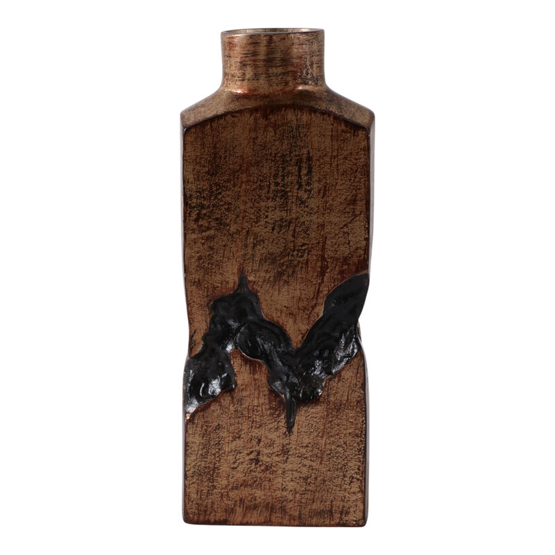 16x6" Carved Middle Metal Vase image number 0