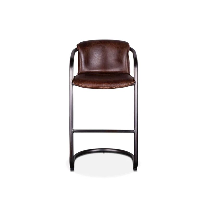 World Interiors Chiavari Leather Bar Chair Geisha Brown image number 0