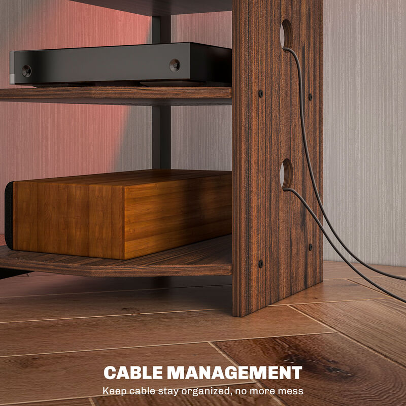 Hivvago Entertainment Center with LED Lighting and Storage image number 5