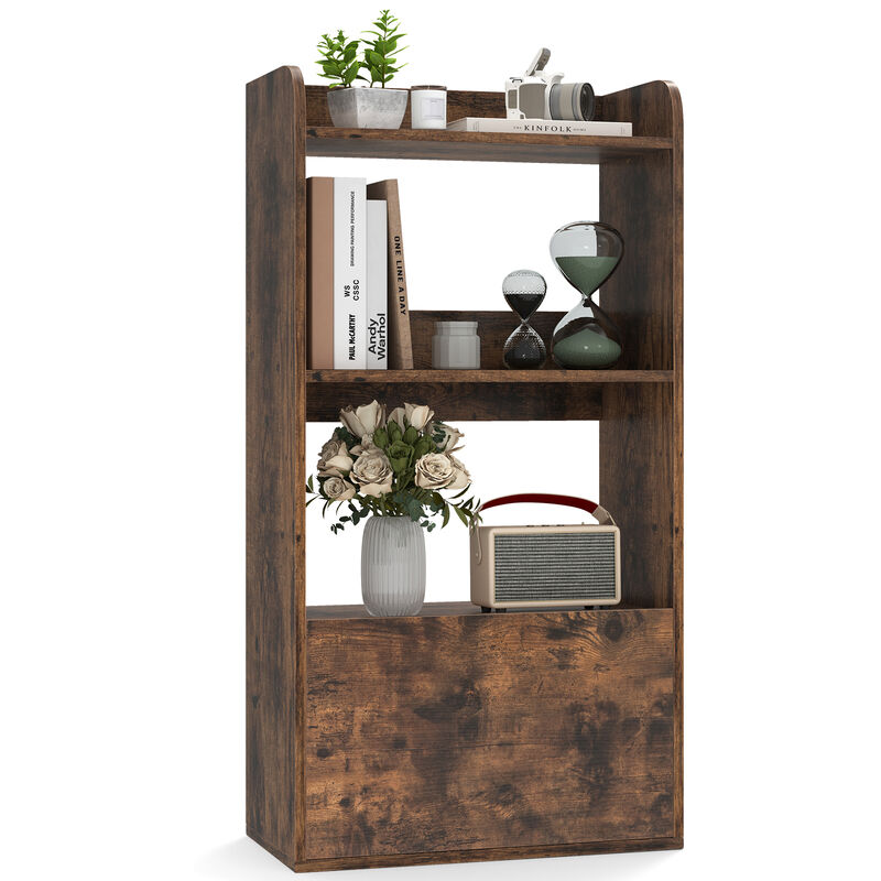 Freestanding 3-Tier Bookcase with Open Shelving for Living Room or Study