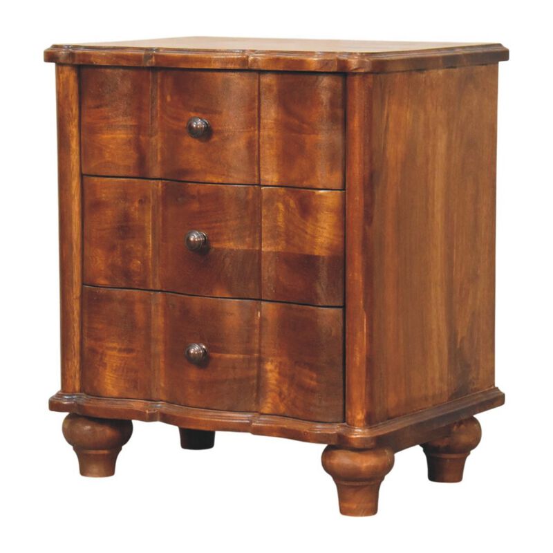 Artisan Furniture Solid Wood Lume Panel Bedside Table, Brown image number 2