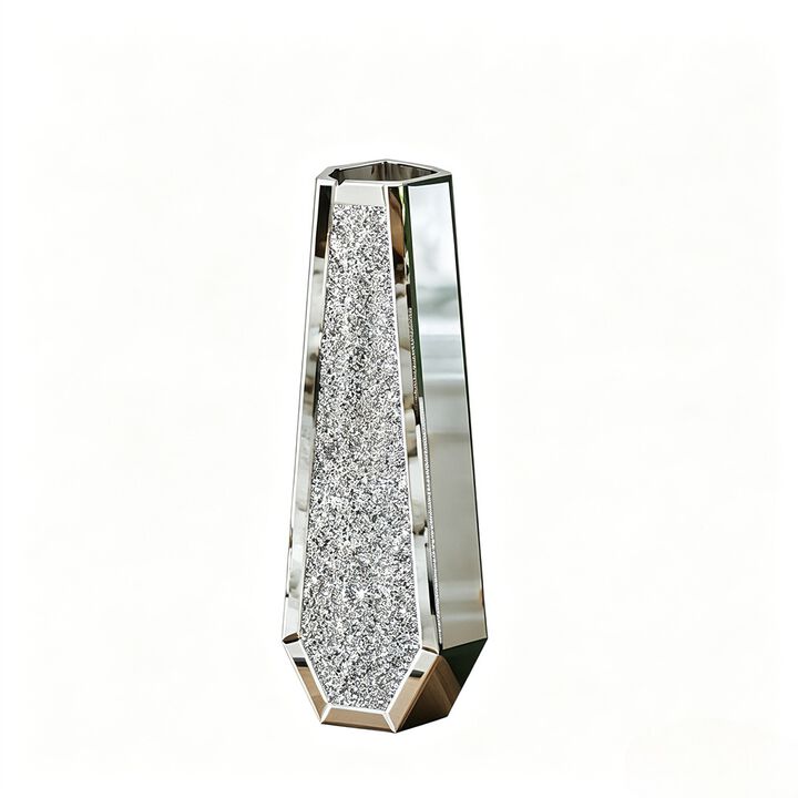 Tall Crushed Diamond Floor Vase Luxury Container for Dried Flower Arrangements