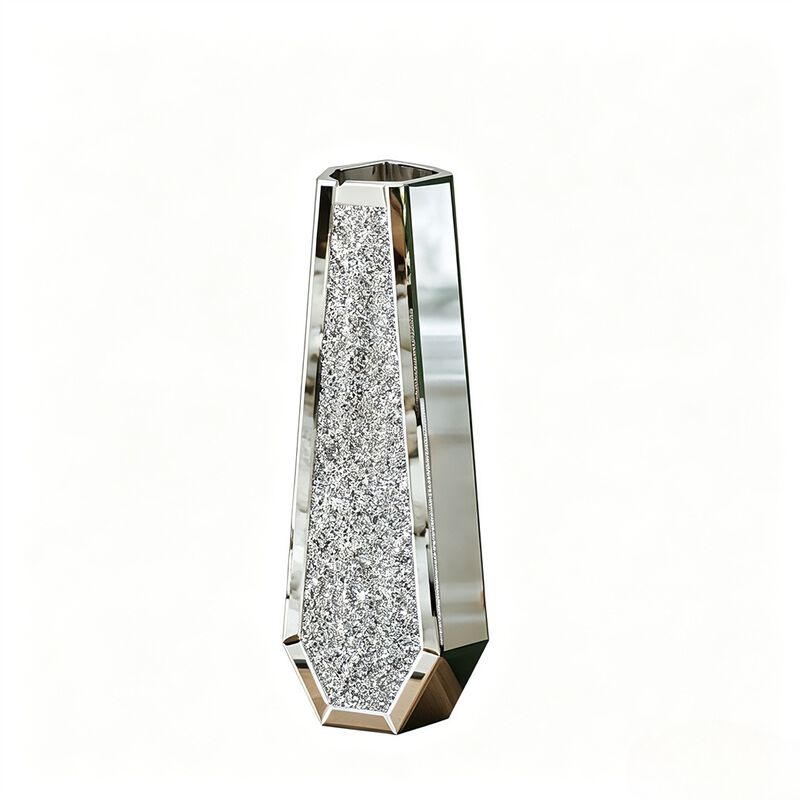 Tall Crushed Diamond Floor Vase Luxury Container for Dried Flower Arrangements image number 0